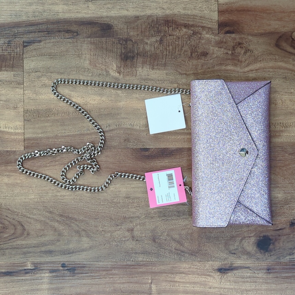 Kate Spade Rose Gold Clutch with Chain